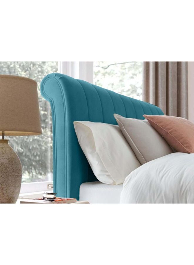 REGAL IN HOUSE Wooden Upholstered Bed Frame Turquoise 215x120x140cm  - Image 3