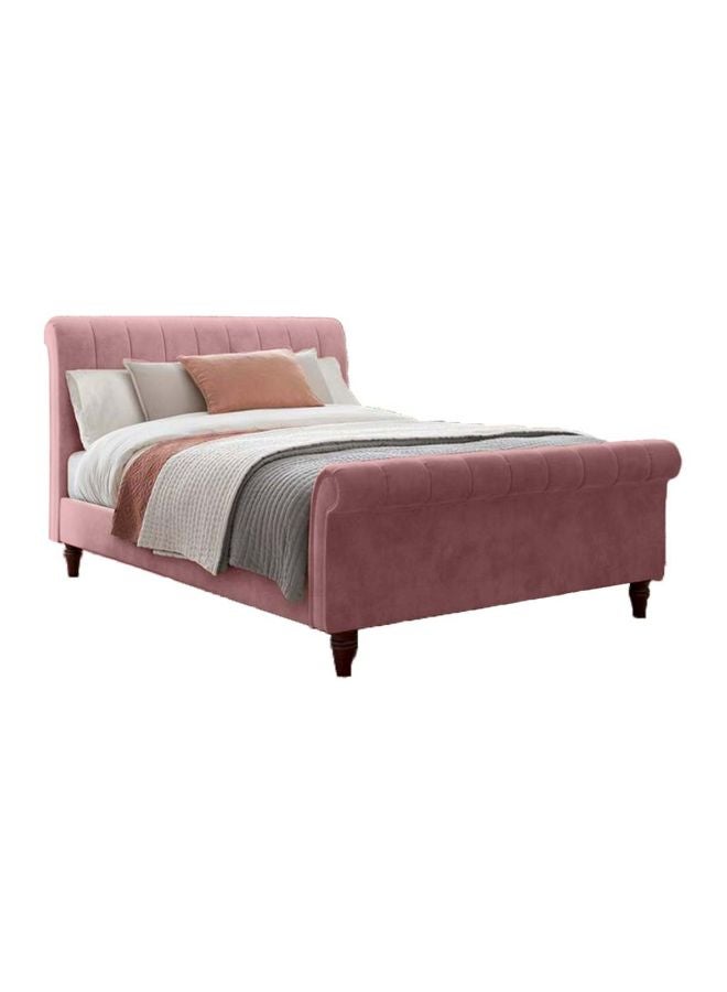 REGAL IN HOUSE Wooden Upholstered Bed Frame 225x180x120 cm Pink  - Image 1