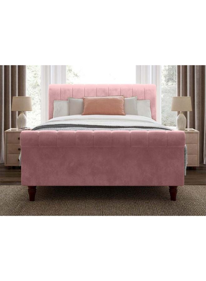 REGAL IN HOUSE Wooden Upholstered Bed Frame 225x180x120 cm Pink  - Image 2