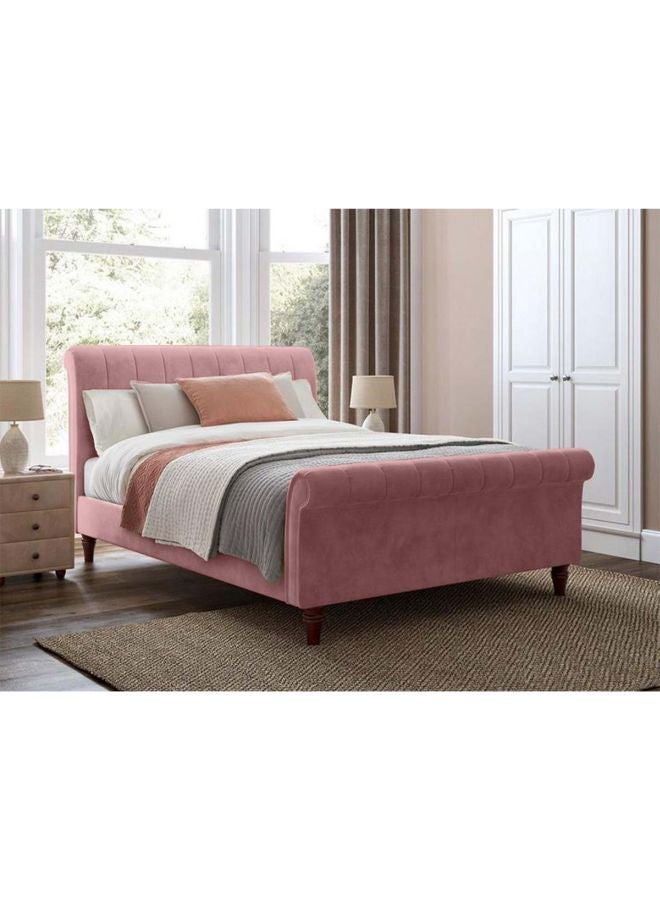 REGAL IN HOUSE Wooden Upholstered Bed Frame 225x180x120 cm Pink  - Image 5