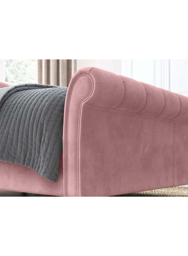 REGAL IN HOUSE Wooden Upholstered Bed Frame 225x180x120 cm Pink  - Image 4