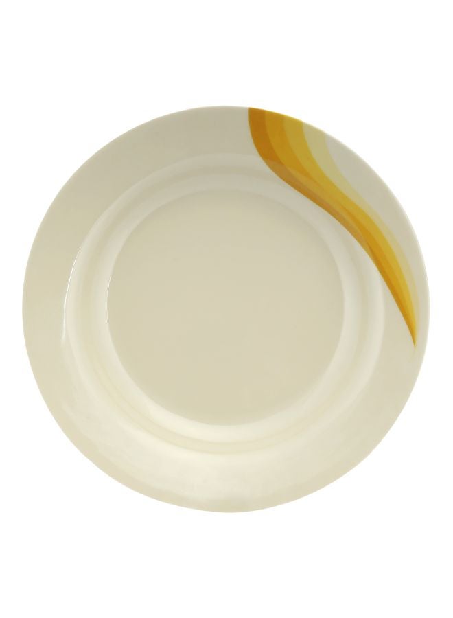 Royalford 10'' Super Rays Deep Plate Melamine Ware Multi Color White/Yellow 10inch  - Image 1