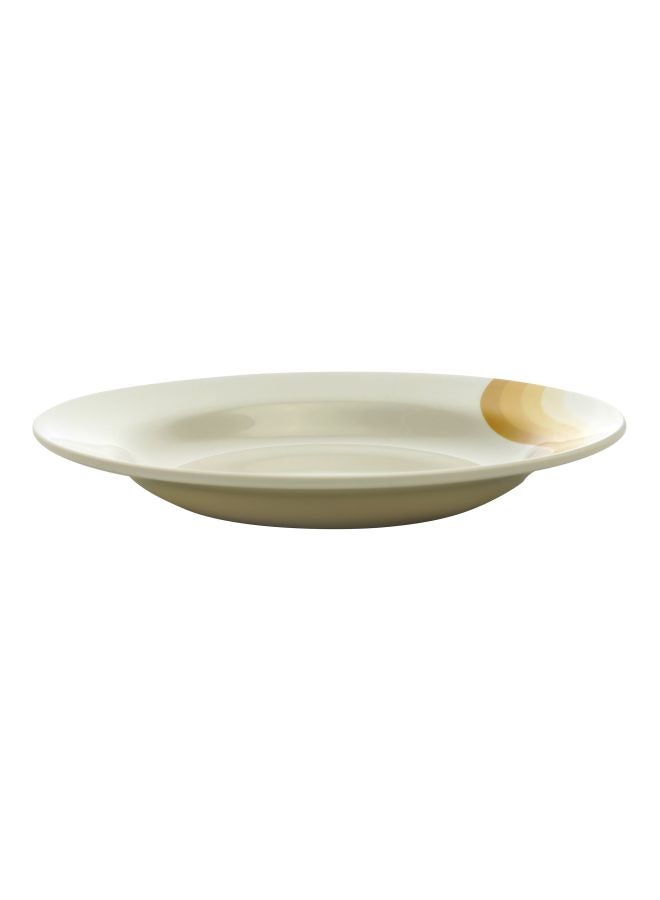 Royalford 10'' Super Rays Deep Plate Melamine Ware Multi Color White/Yellow 10inch  - Image 2