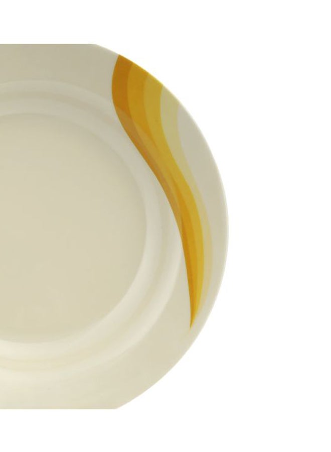 Royalford 10'' Super Rays Deep Plate Melamine Ware Multi Color White/Yellow 10inch  - Image 4
