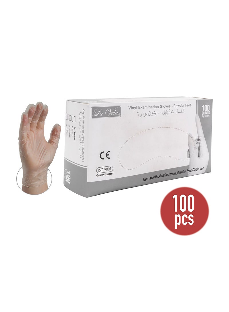 100 Piece Disposable Vinyl Gloves Medium Clear Clear - Image 2