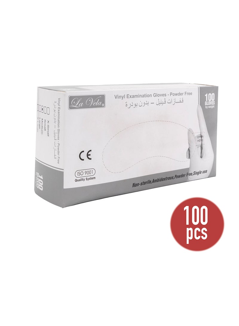 100 Piece Disposable Vinyl Gloves Medium Clear Clear - Image 3