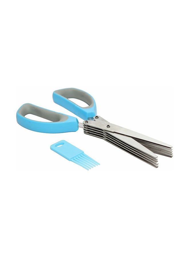 مقص المطبخ لتقطيع الأعشاب مع شفرات ماشطة أزرق/رمادي