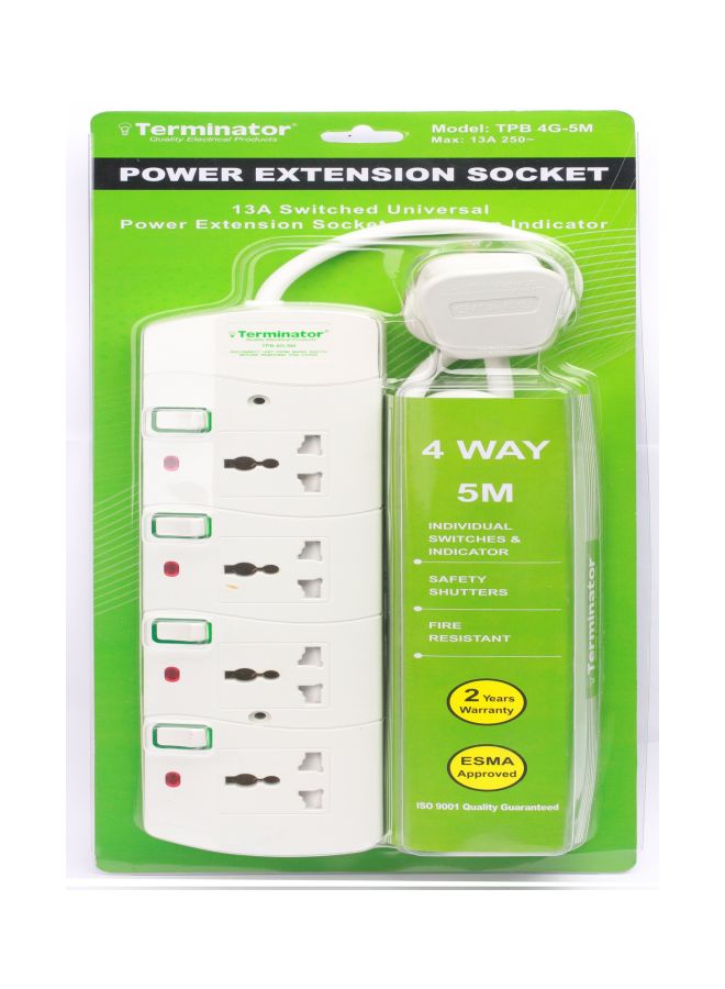 Terminator Power Extension Socket White/Red/Green - Image 2