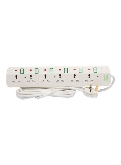 Power Extension Socket White/Red/Green