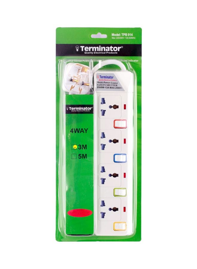 Terminator Power Extension Socket White/Blue/Red - Image 2