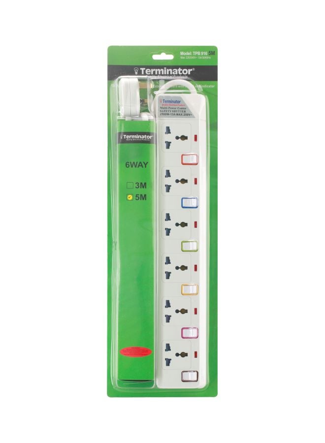 Terminator Power Extension Socket White/Blue/Red  - Image 2