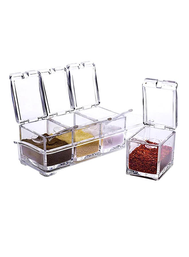 Generic - Set Of 4 Home Spice Container Jars Multicolour 10x4x3inch - Image 1