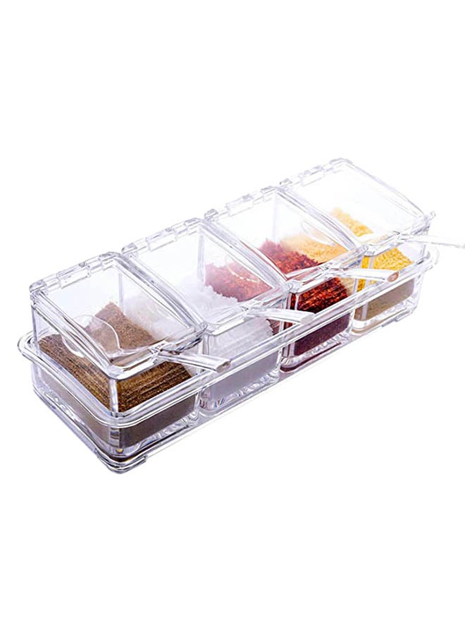 Generic - Set Of 4 Home Spice Container Jars Multicolour 10x4x3inch - Image 1