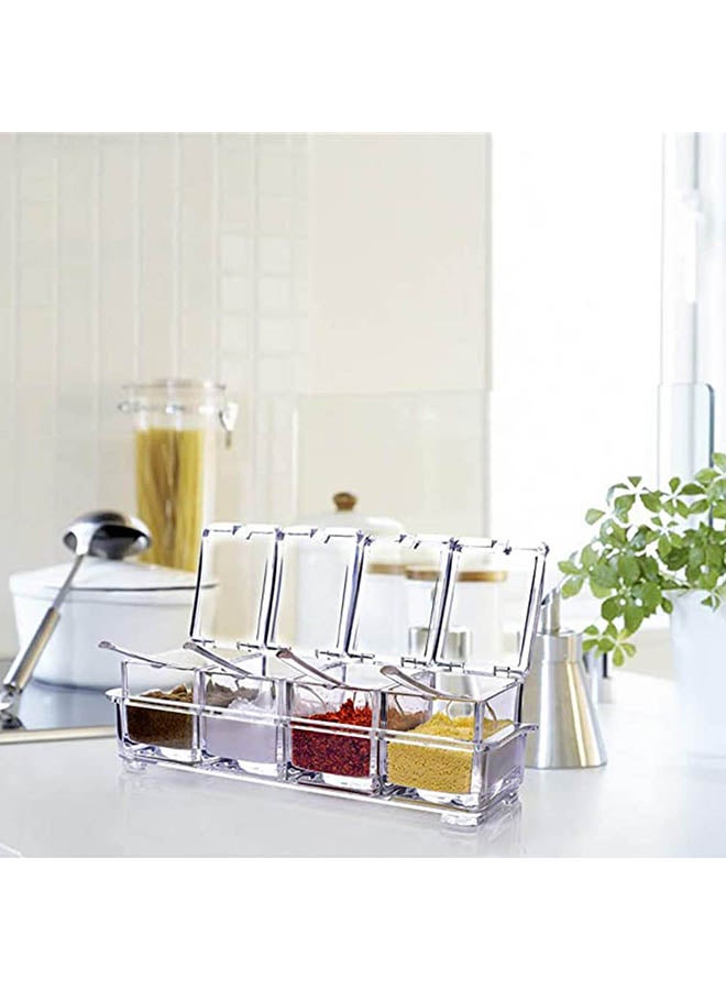 Generic - Set Of 4 Home Spice Container Jars Multicolour 10x4x3inch - Image 1