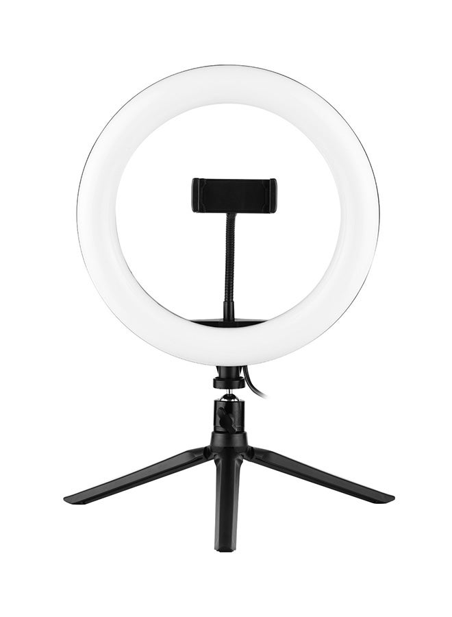 USB Powered RGB Ring Light LED Photography Lamp With Phone Holder White/Black - Image 1