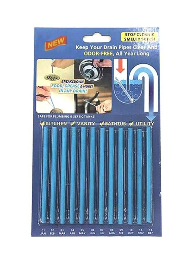 أعواد تنظيف بالوعات الصرف من 12 قطعة أزرق 12x14سم - Image 1