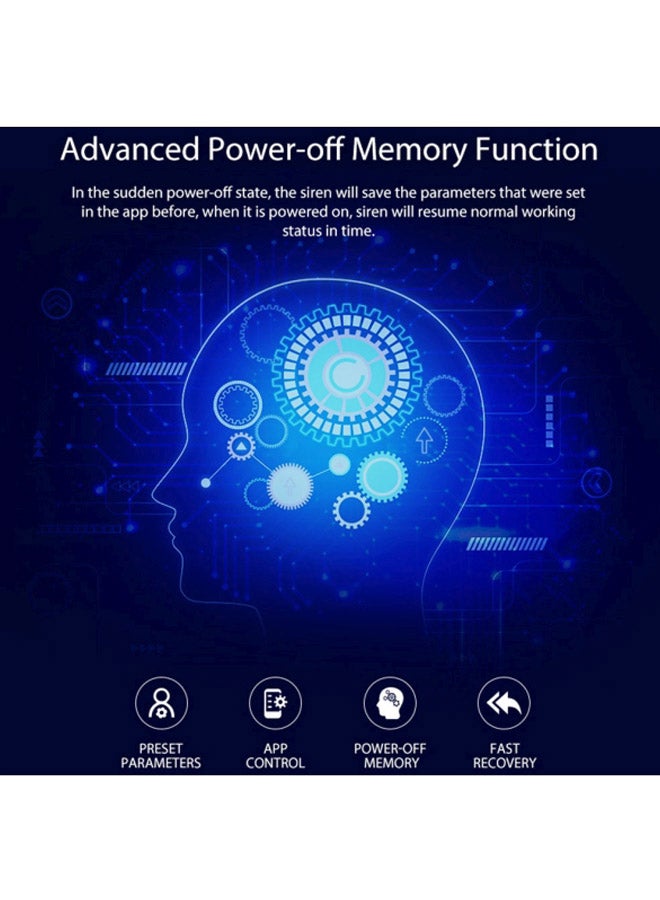 جهاز إنذار صوتي للتحكم بالصوت، مزود بمنفذ USB وخاصية الواي فاي أبيض  - Image 5