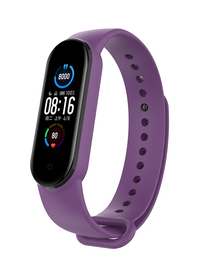 Foxcon Silicon Replacement Watch Band For Xiaomi Mi Smart Band 5 1.1inch purple - Image 1