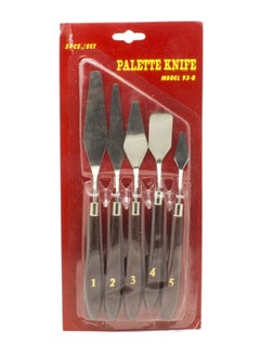 5-Piece Palette Knife Set Silver/Brown/Gold