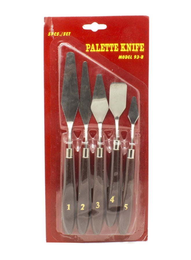 MNR - 5-Piece Palette Knife Set Silver/Brown/Gold - Image 1