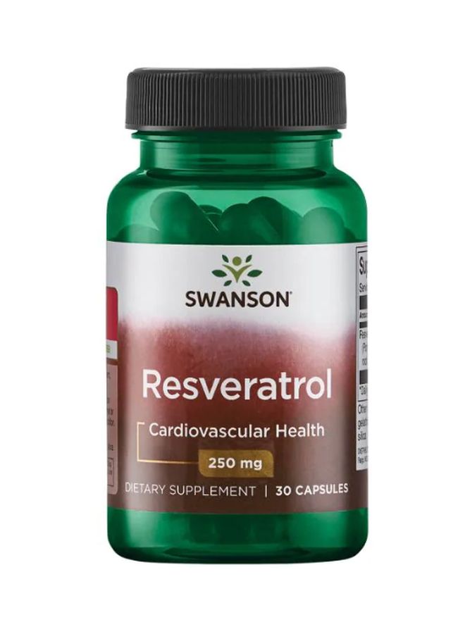 Resveratrol Cardiovasular Health Dietary Supplement (250mg) - 30 Capsules