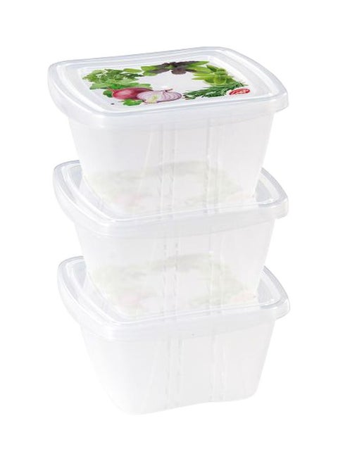 3-Piece Classic Square Fresh Container Set Clear