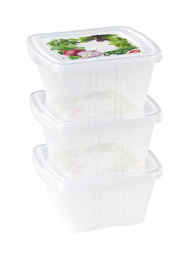 3-Piece Classic Square Fresh Container Set Clear