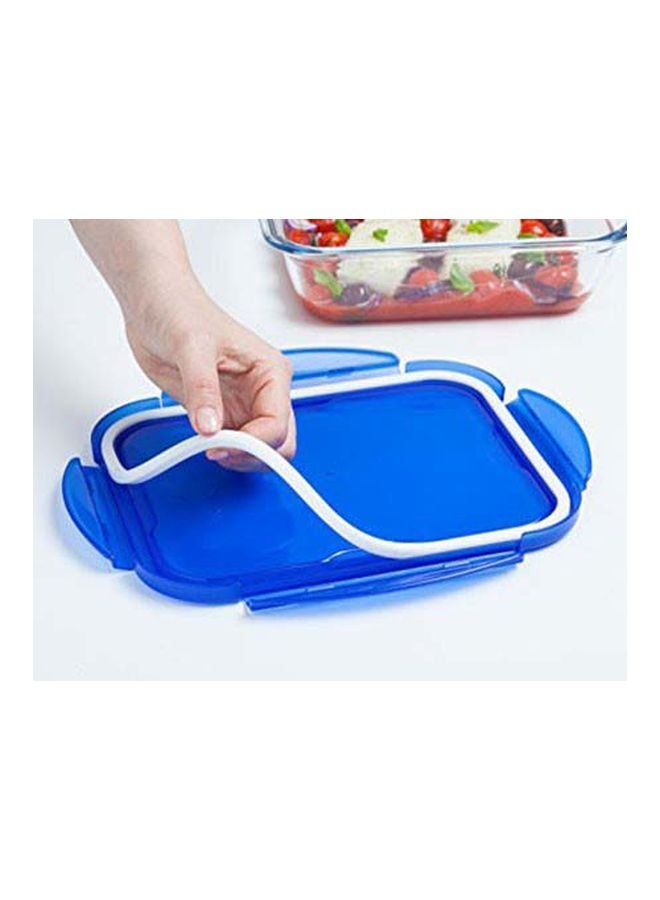 Rectangular Refrigerator Box With Lid Clear/Blue 30x23x9cm