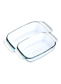 2-Piece Clasic Rectangular Tray Set Clear Large - 38x25, Small - 34x22 - v1595519425/N39454033A_1