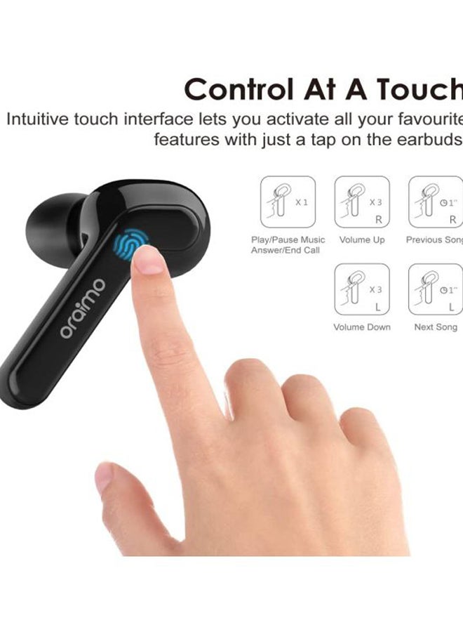 Oraimo In-Ear Bluetooth Earphones With Mic And Charging Case Black - Image 2