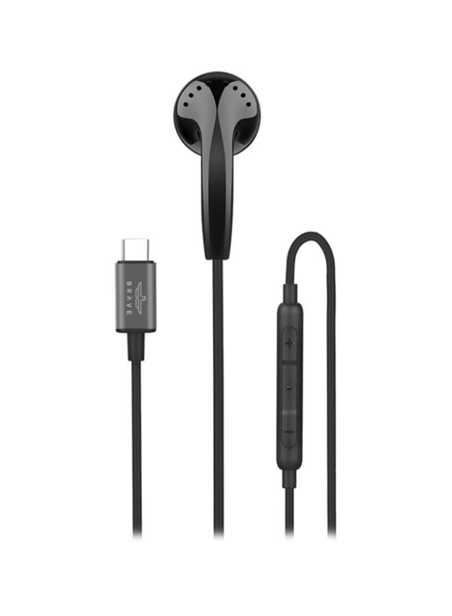 Brave Wired In-Ear Mono Earphone With Mic Black  - Image 1