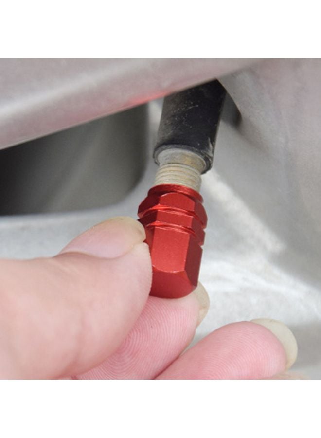 طقم أغطية لصمامات الإطارات مصنوعة من خليط معدني من الألومنيوم مكون من 4 قطع - Image 2