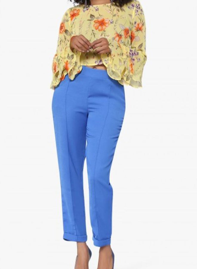 FOREVER 21 Floral Print Bell Sleeve Top Yellow  - Image 4