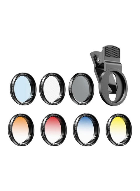 7-In-1 Camera Lens Filter Kit For Smartphone Yellow/Red/Blue