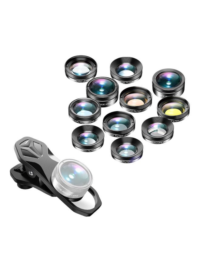 APEXEL 11-In-1 Universal HD Phone Camera Lens Kit Black/Clear  - Image 2
