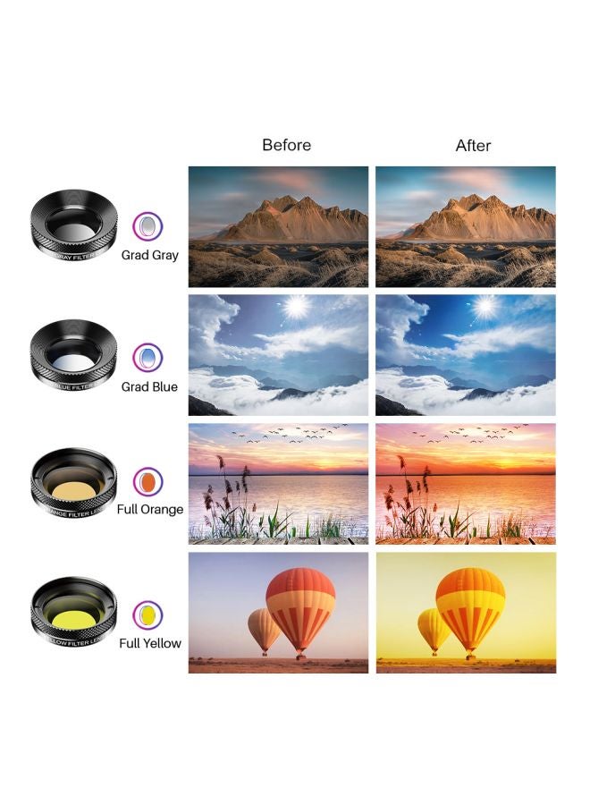 APEXEL 11-In-1 Universal HD Phone Camera Lens Kit Black/Clear  - Image 5