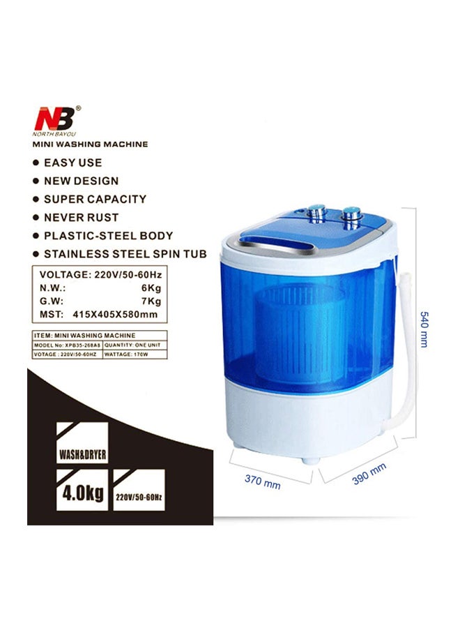 أن بي نورث بايو غسالة كهربائية صغيرة 170 W XPB35-268A8 أزرق/ أبيض  - Image 2