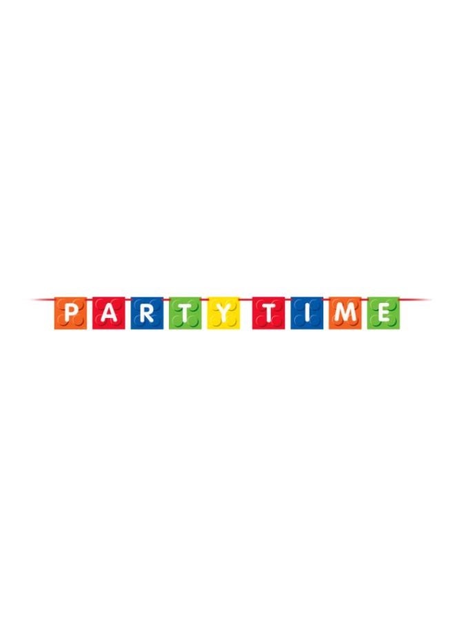 يونيك لافتة عيد ميلاد بِتَصّمِيم طبعة عبارة "Party Time" 6قدم - Image 1