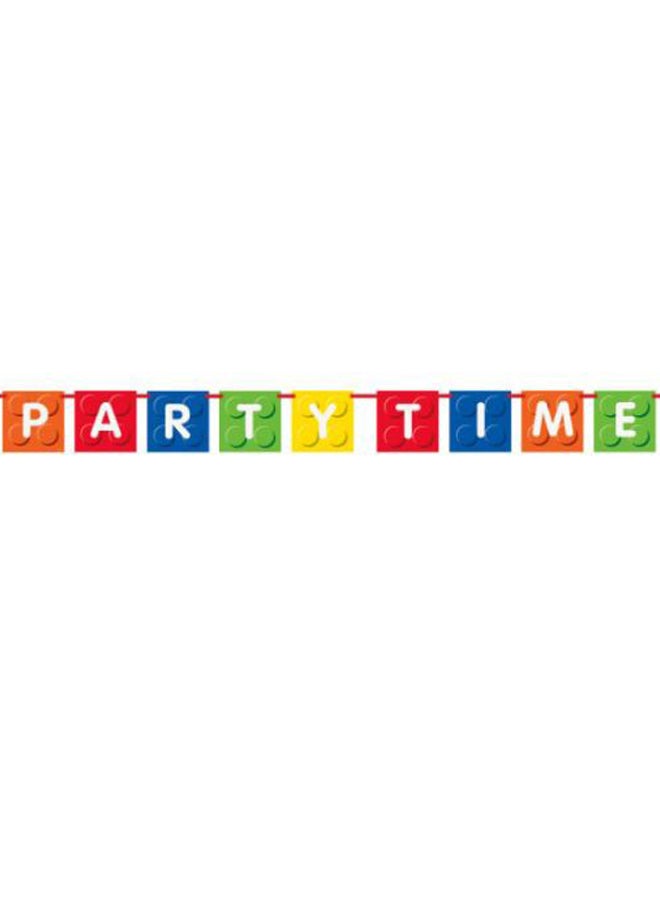 يونيك لافتة عيد ميلاد بِتَصّمِيم طبعة عبارة "Party Time" 6قدم - Image 2