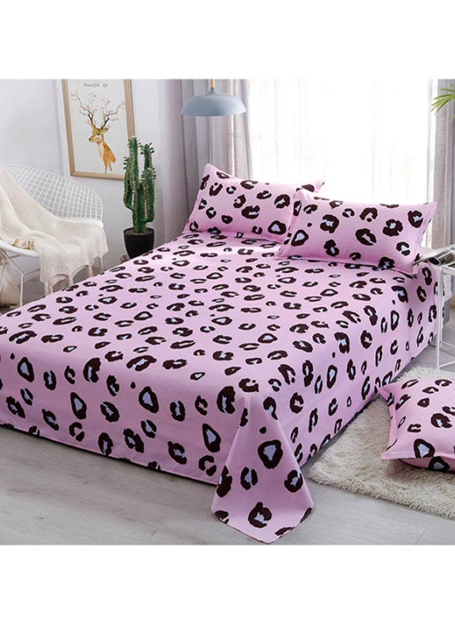 Beauenty 4-Piece Printed Bedding Set Combination Pink/Black/White Quilt Cover 150x200 cm, Pillow Cover 48x74 cm, Fitted Sheet 230x200cm - Image 2