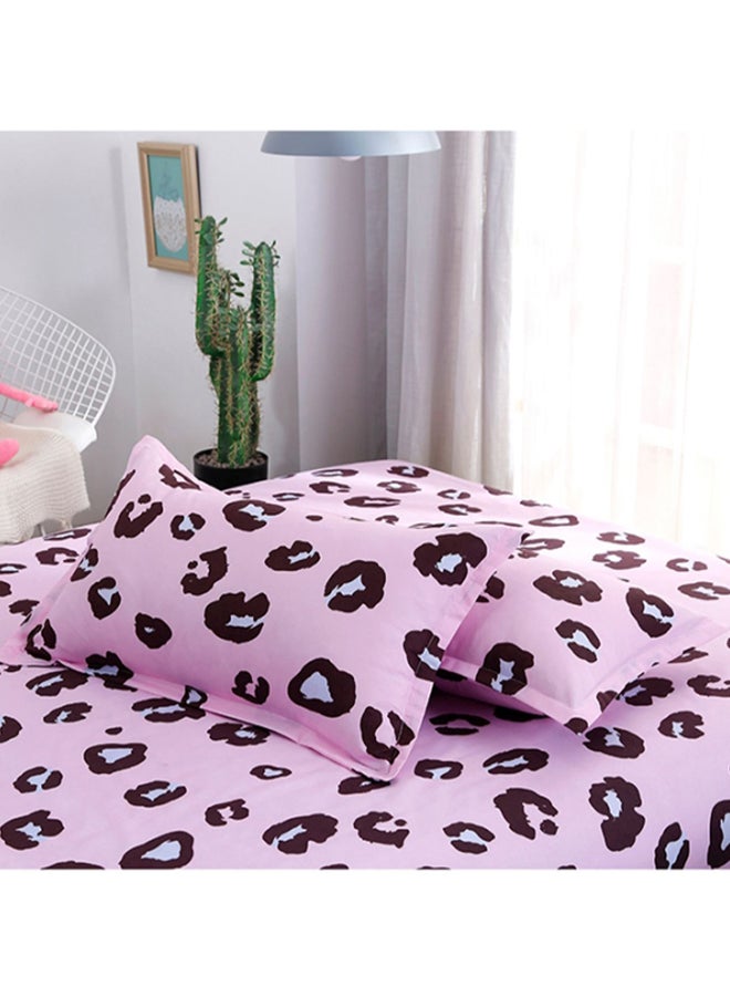 Beauenty 4-Piece Printed Bedding Set Combination Pink/Black/White Quilt Cover 150x200 cm, Pillow Cover 48x74 cm, Fitted Sheet 230x200cm - Image 3