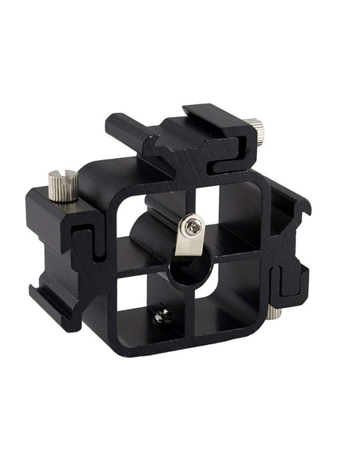 Multi-Functional Three-Head Shoe Flash Camera Bracket Black  - Image 1