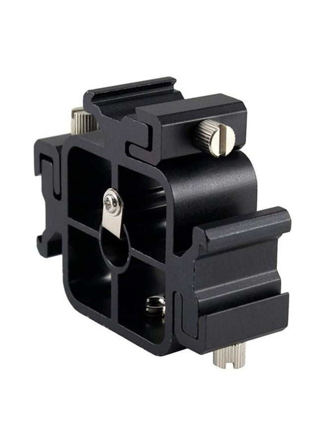 Multi-Functional Three-Head Shoe Flash Camera Bracket Black  - Image 2