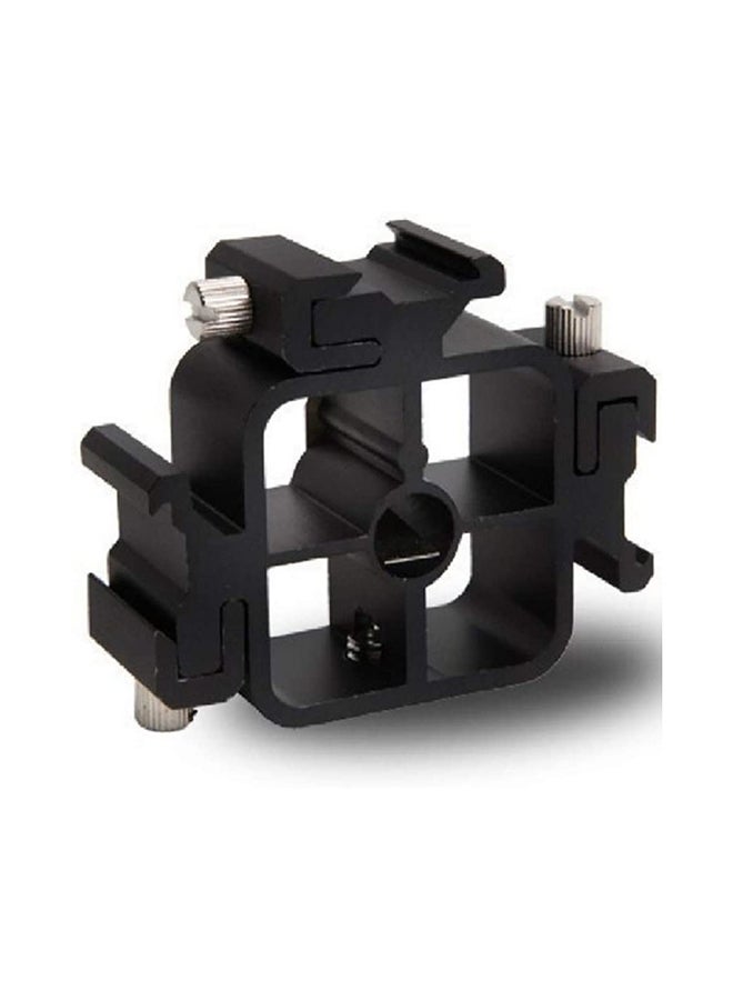 Multi-Functional Three-Head Shoe Flash Camera Bracket Black  - Image 3