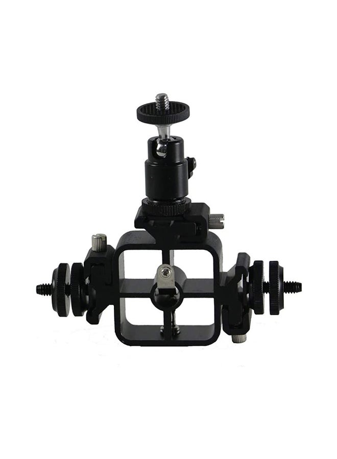 Multi-Functional Three-Head Shoe Flash Camera Bracket Black  - Image 5