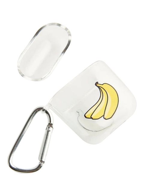 Three Bananas Printed Case For Apple AirPods Clear/Yellow