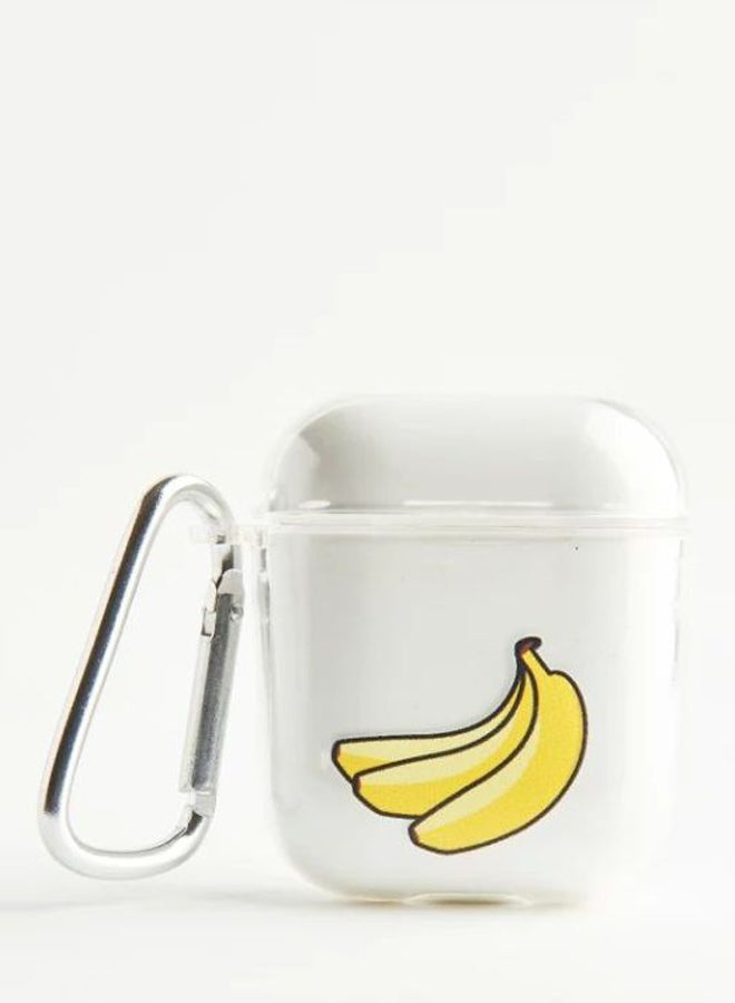 Generic - Three Bananas Printed Case For Apple AirPods Clear/Yellow - Image 1