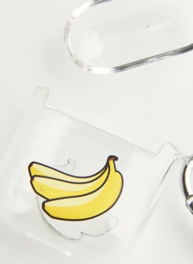 Generic - Three Bananas Printed Case For Apple AirPods Clear/Yellow - Image 1