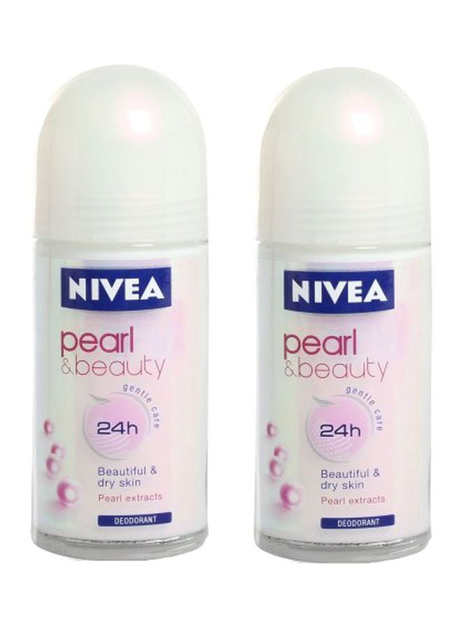 Nivea Pack Of 2 Pearl And Beauty Roll-On Deodrant 2 x 50ml