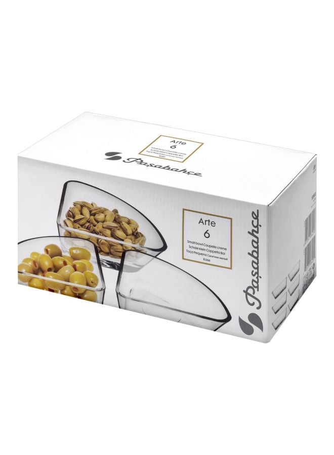 باساباتشي طقم أطباق تقديم أرت من 6 قطع شفاف 125x125x40مم - Image 2